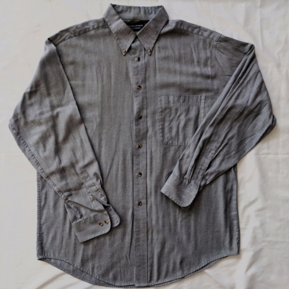 Roundtree & Yorke Other - Roundtree & Yorke Charcoal Chevron Striped Shirt L